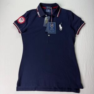 Polo Ralph Lauren 2016 Olympic Team USA Polo Shirt Women's Medium Navy Blue